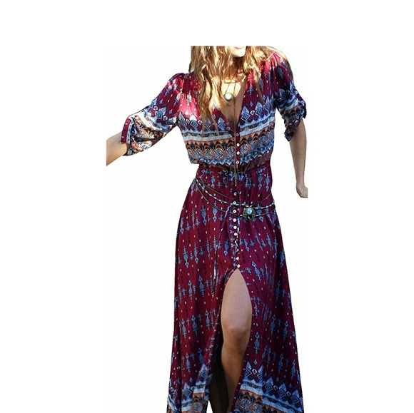 ♥︎HP♥︎  BRITANICA Long Cotton Festival Maxi Dress - Picture 7 of 7